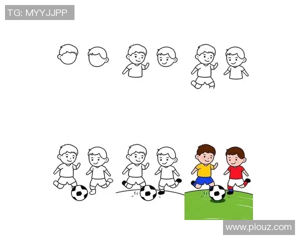 足球明星与钟表的创意简笔画艺术作品展示